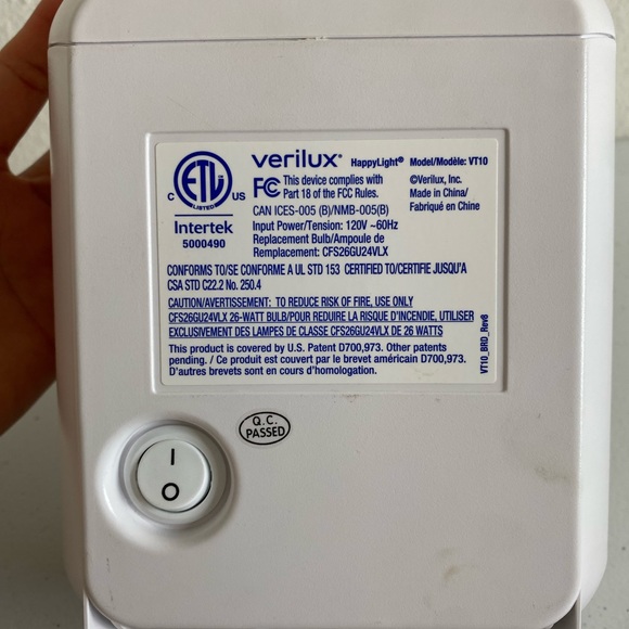 HappyLight VT10 Compact Personal, Portable Bright White Light 10,000 Lux Therapy - Picture 5 of 7